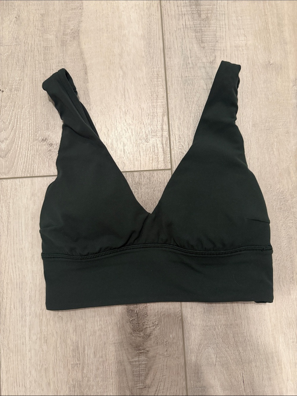 Lululemon Dark Green Plunge Neck Sports Bra - Size 4